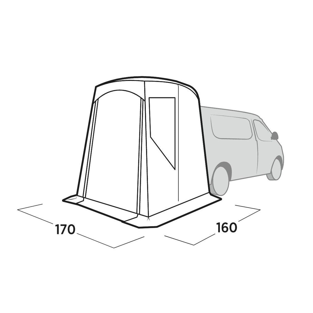 Easy Camp Krossbu Mini Tailgate Awning 175-190cm Caddy Berlingo Rifter