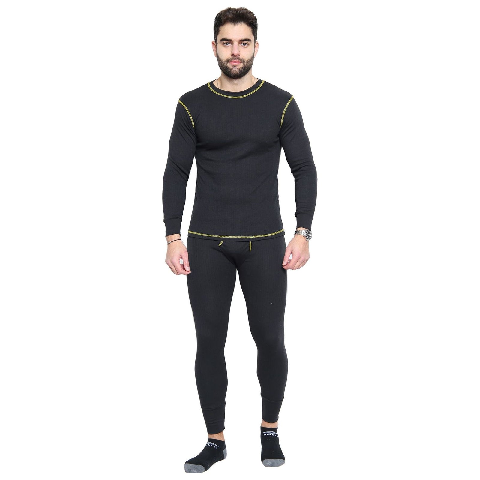 Mens Rough and Tough Thermal Long Sleeve  BLACK  shirt (mixed Sizes) 3129