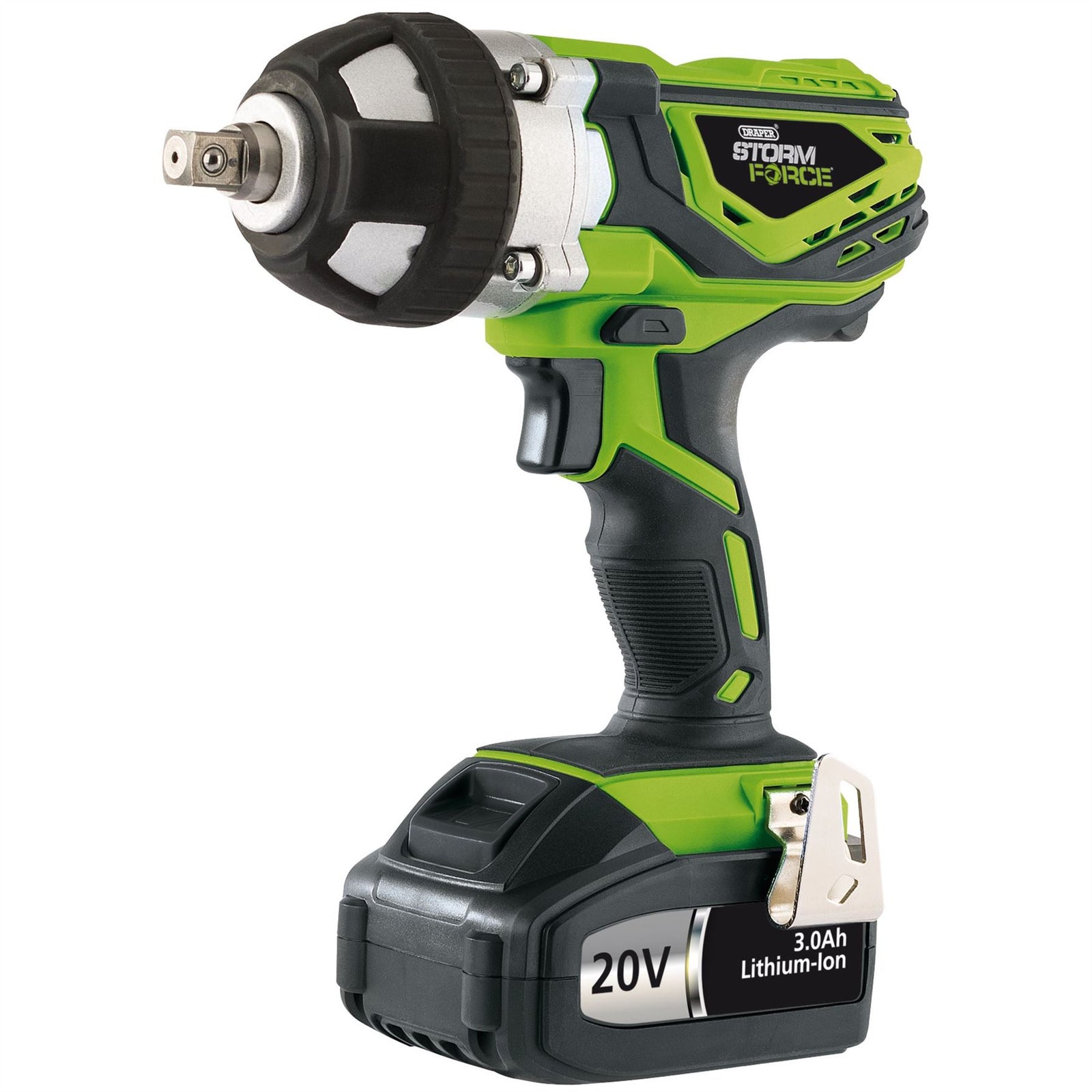 Draper Storm Force 20V Cordless Impact Wrench, 1/2" Sq. Dr., 400Nm, 1 x 3.0Ah Ba
