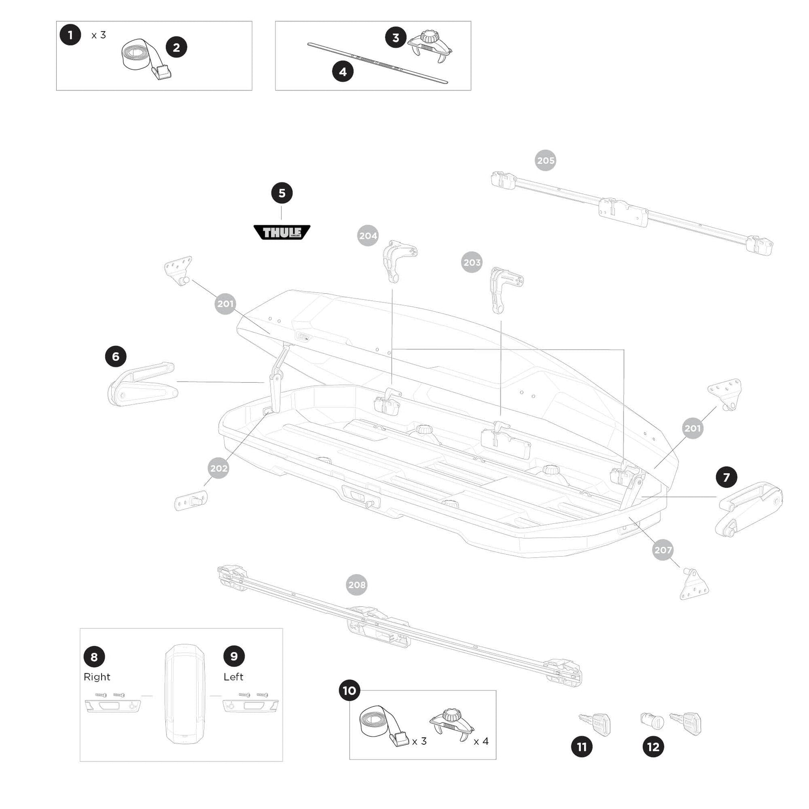Thule Spares PowerClick G3 and strap kit - 1500055082