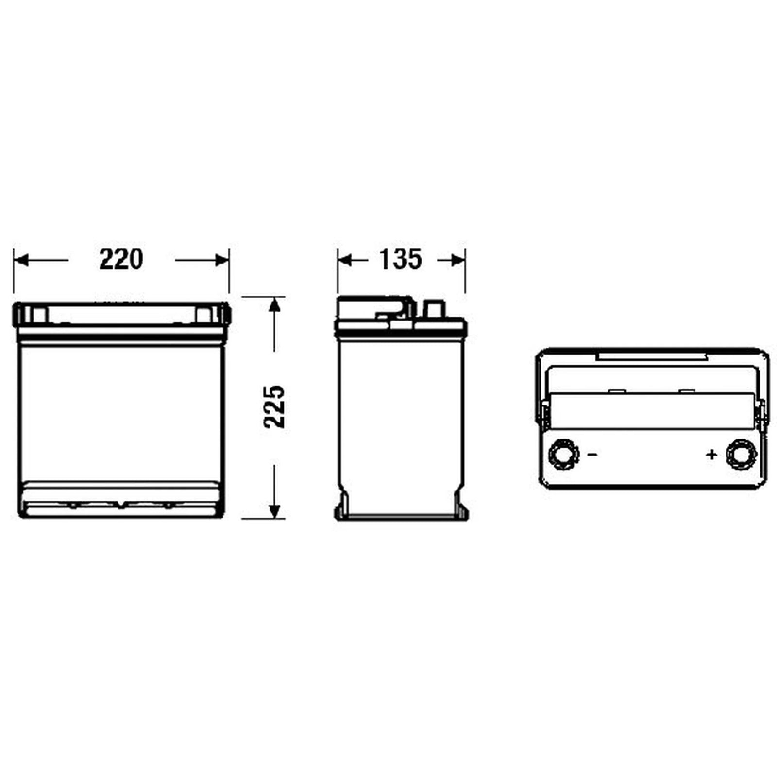 Exide Battery 12V 45Ah 330A EB450