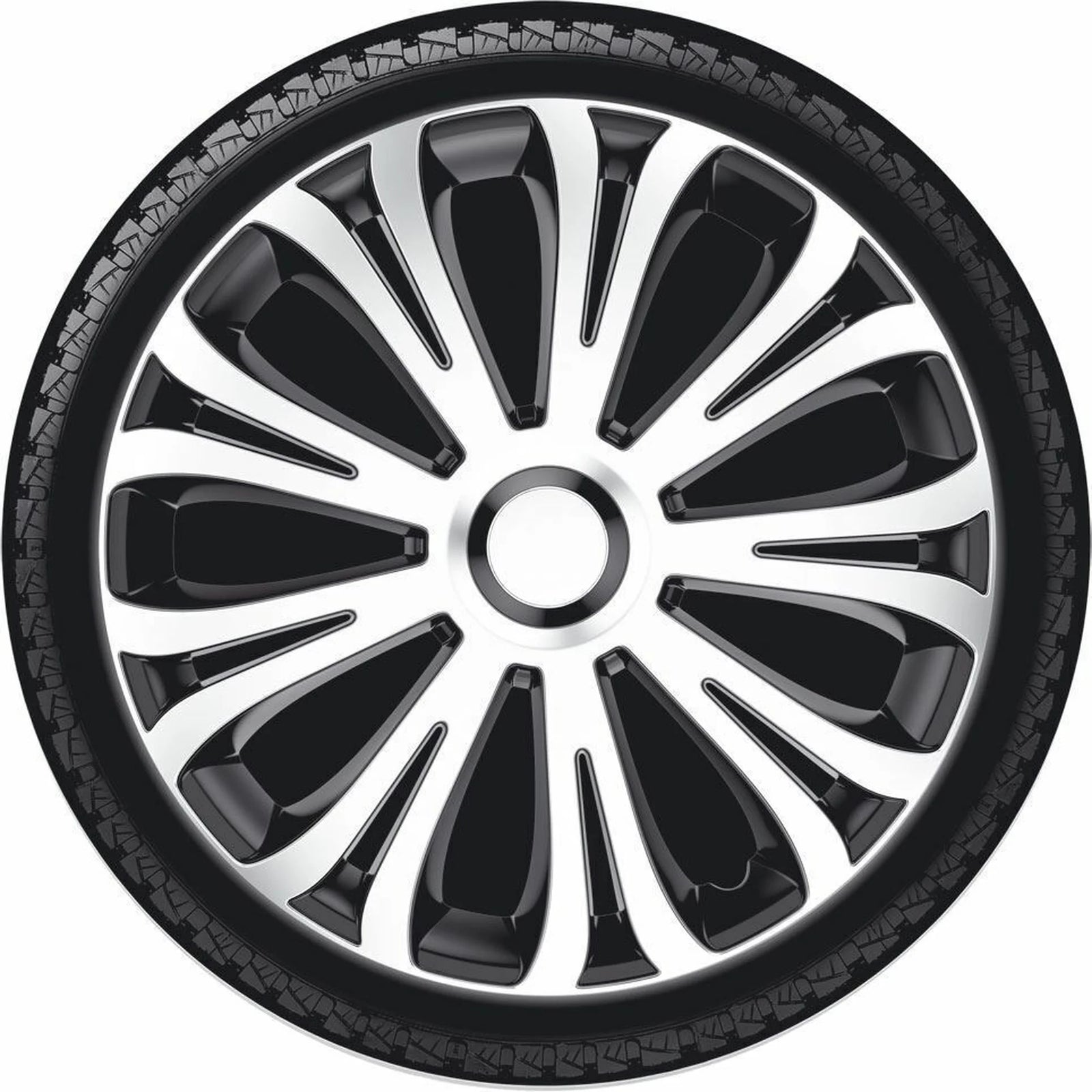 JRP 4x Wheel Trims Hub Caps 14" Covers Silver Black Alloy Look