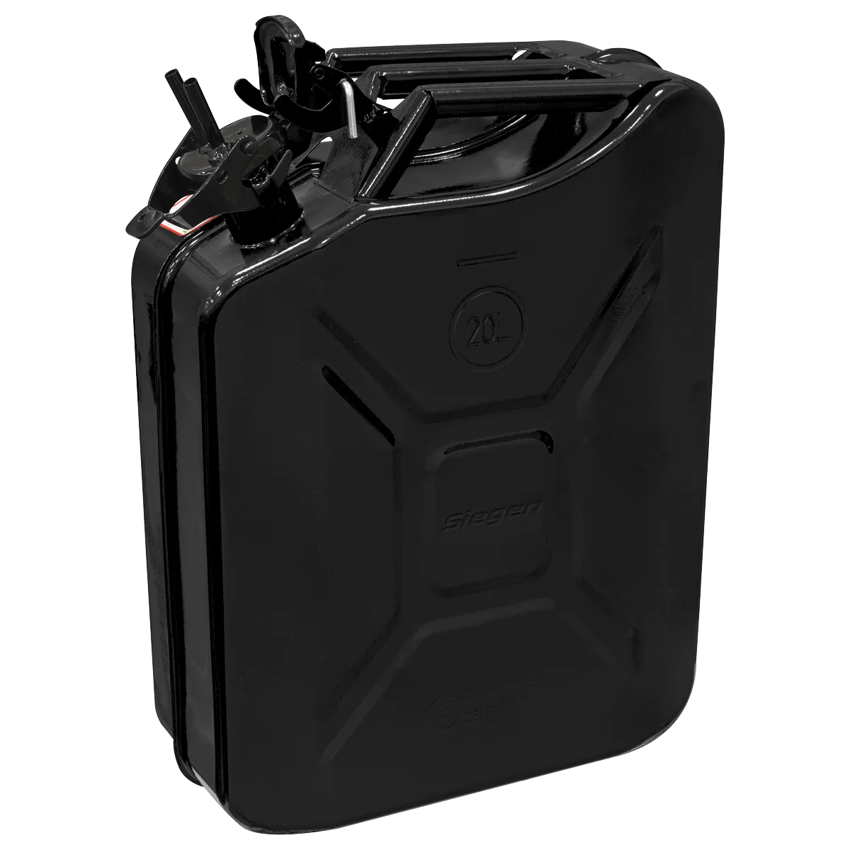 Sealey Siegen Jerry Can 20L Black Steel Fuel Container