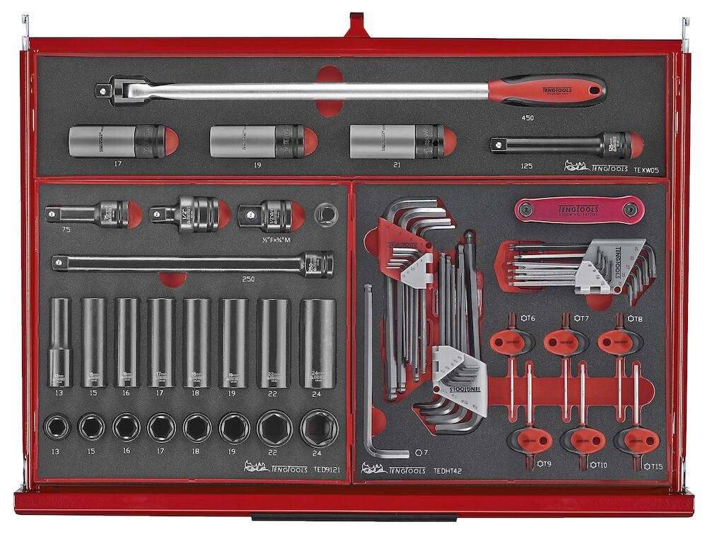 Teng Tools 26" PRO35™ stack FOAM tool kit 418 pieces red