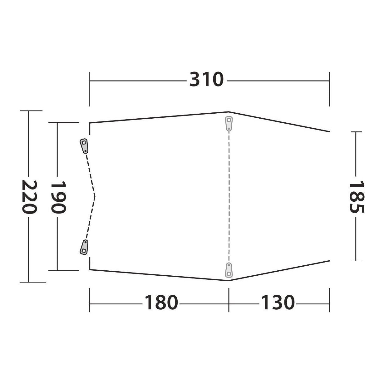 Outwell Sandcrest L  Poled Tailgate Awning