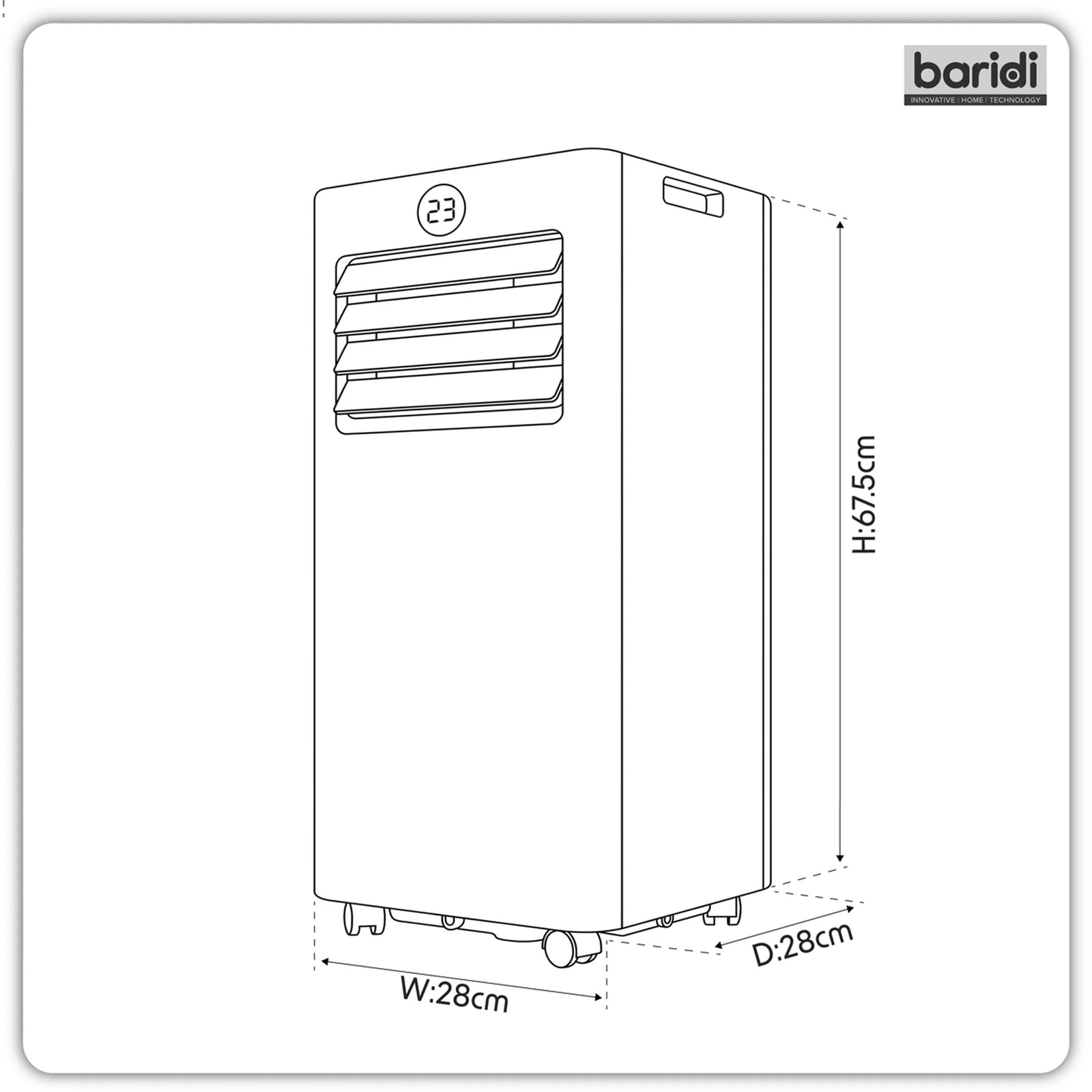 Baridi 4-in-1 Portable Air Conditioner DH412 5000Btu/hr