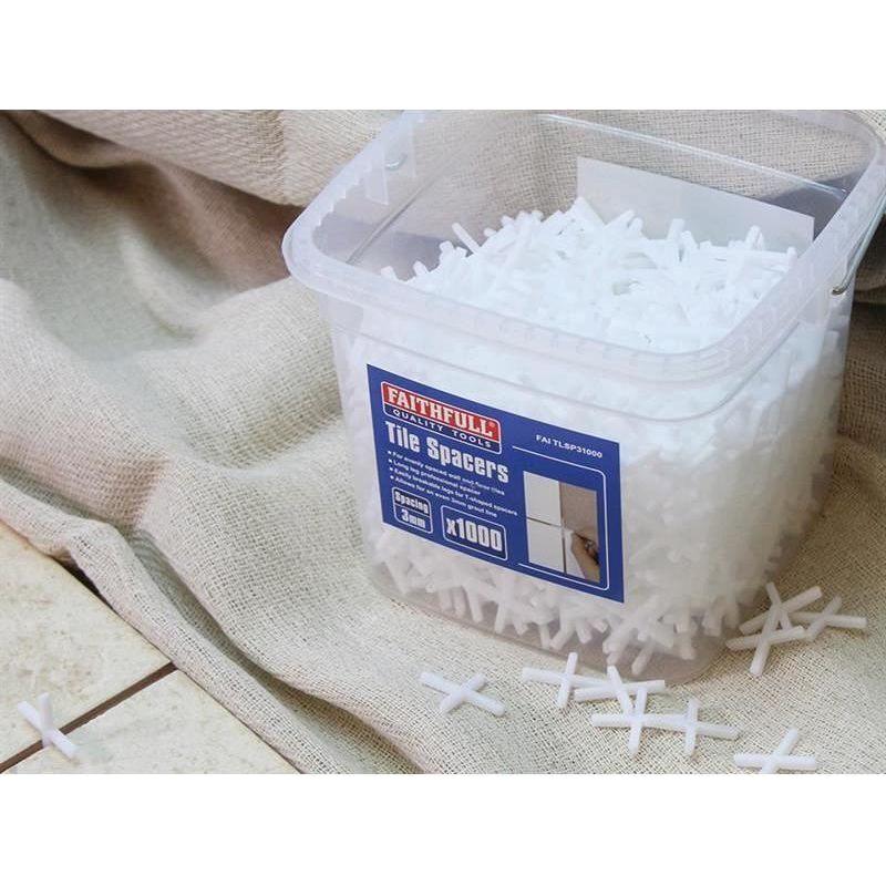 Faithfull Tile Spacer Long Leg 3mm (Tub 1000)