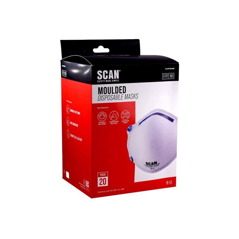 Scan Moulded Disposable Mask FFP2 Protection (Pack 20)