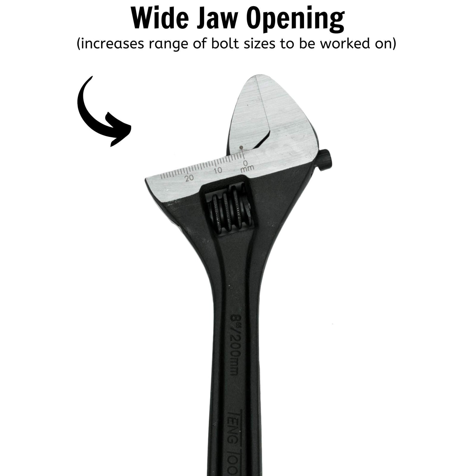 Teng Tools Adjustable Wrench 200mm