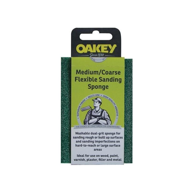 Oakey Dual-Grit Flexible Sanding Sponge Coarse/Extra Coarse