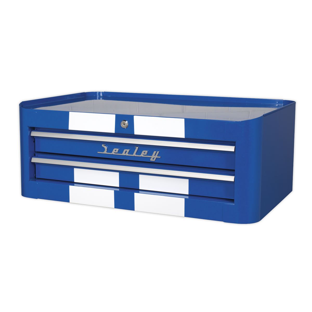 Sealey Mid-Box 2 Drawer Retro Style Blue with White Stripes AP28102BWS