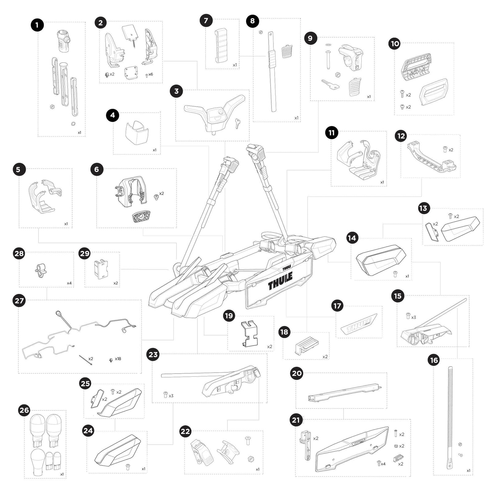 Thule Wheel Tray Last Position Left Spare Part