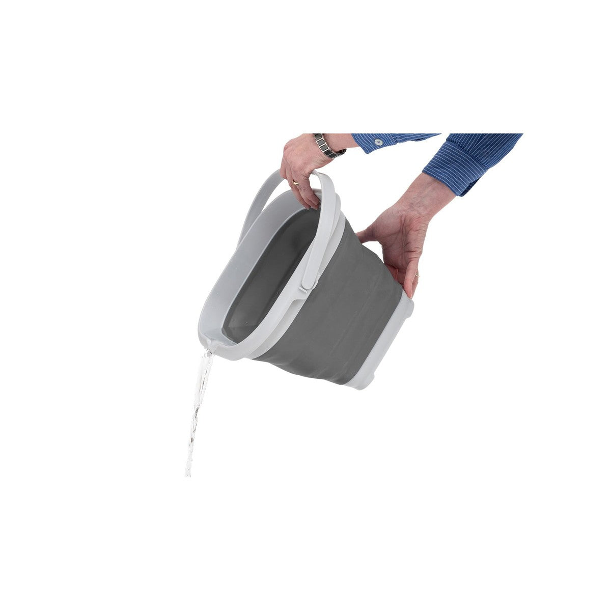 Outwell Collaps Bucket Square with Lid Grey Mist Camping Collapsible