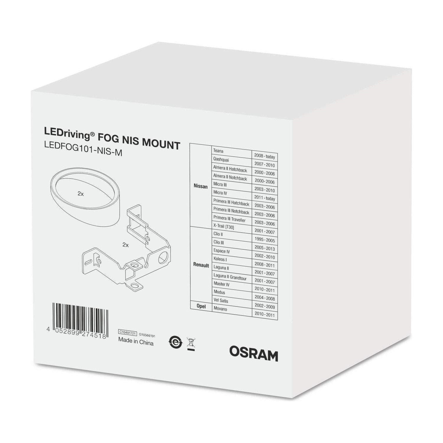 Osram LEDriving FOG additional mounting for Nissan models, FOG101-NIS-M, bracket
