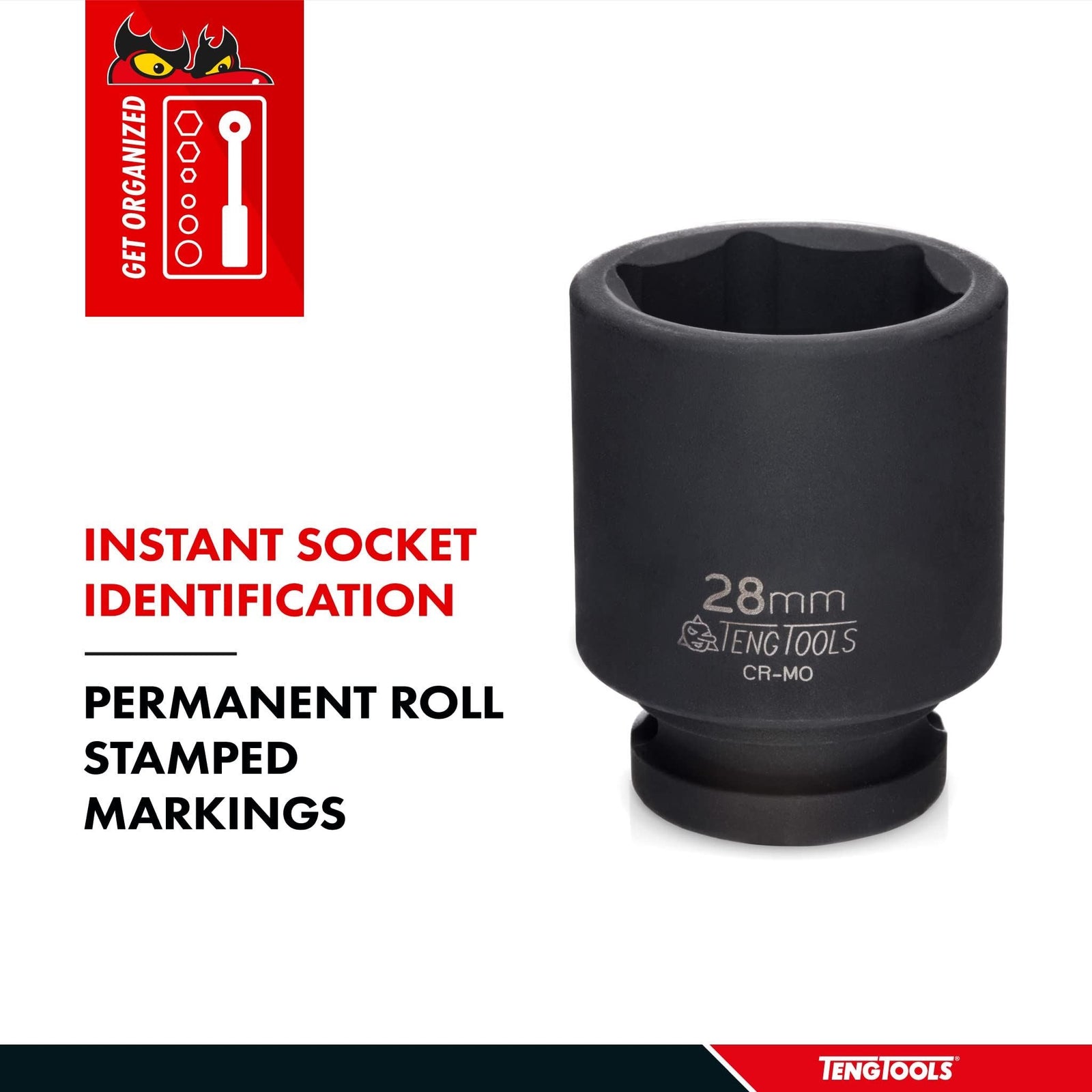 Teng Tools 3/8" Impact Socket ANSI Metric 17mm