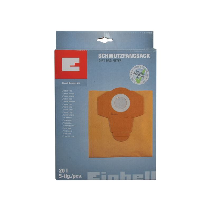 Einhell Dust Bags For Vacuums Pack of 5