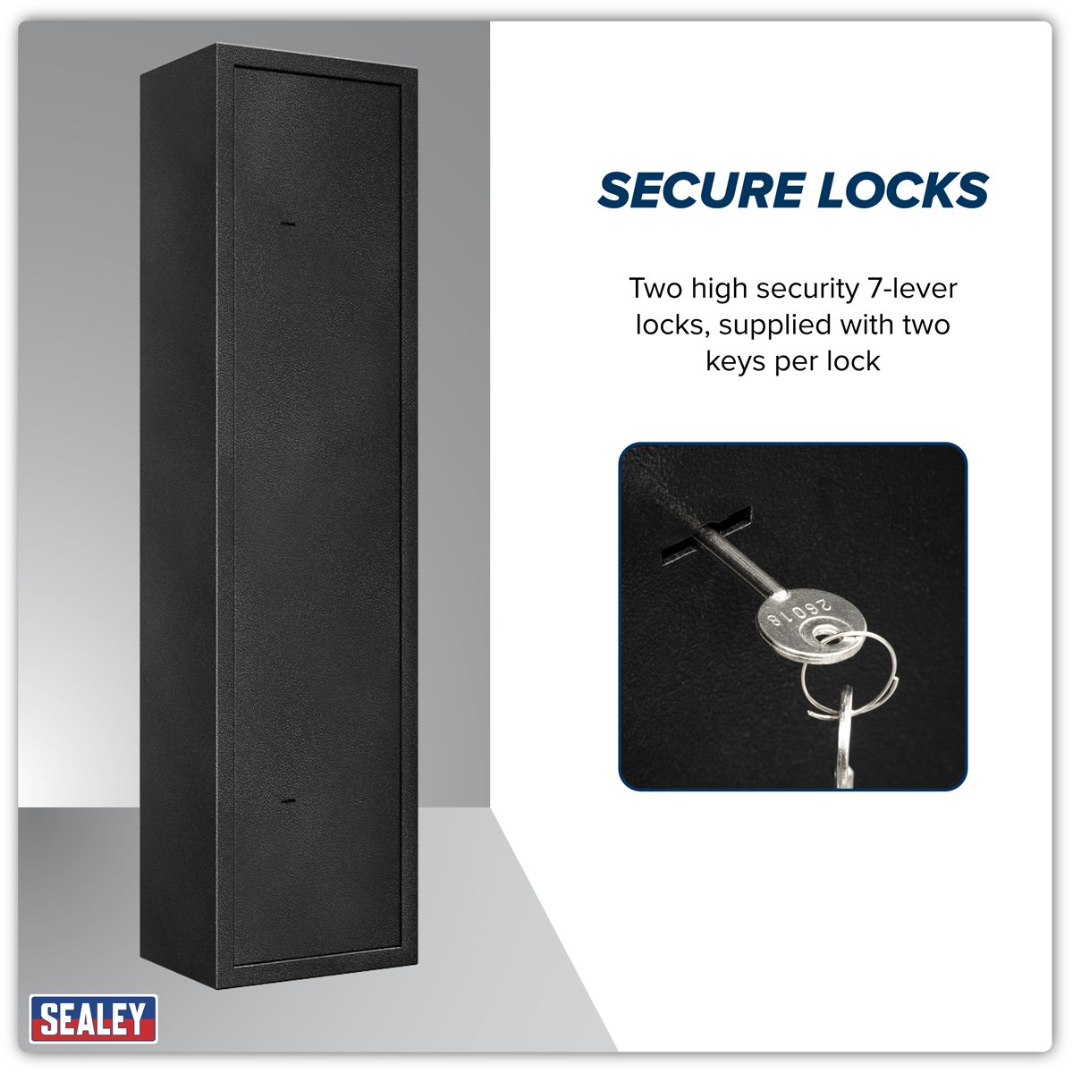 Sealey SGS5 5 Gun Cabinet Secure Storage 1400mm
