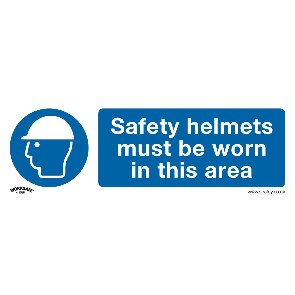 Sealey Mandatory Safety Sign Safety Helmets Must Be Worn In This Area Rigid Plas