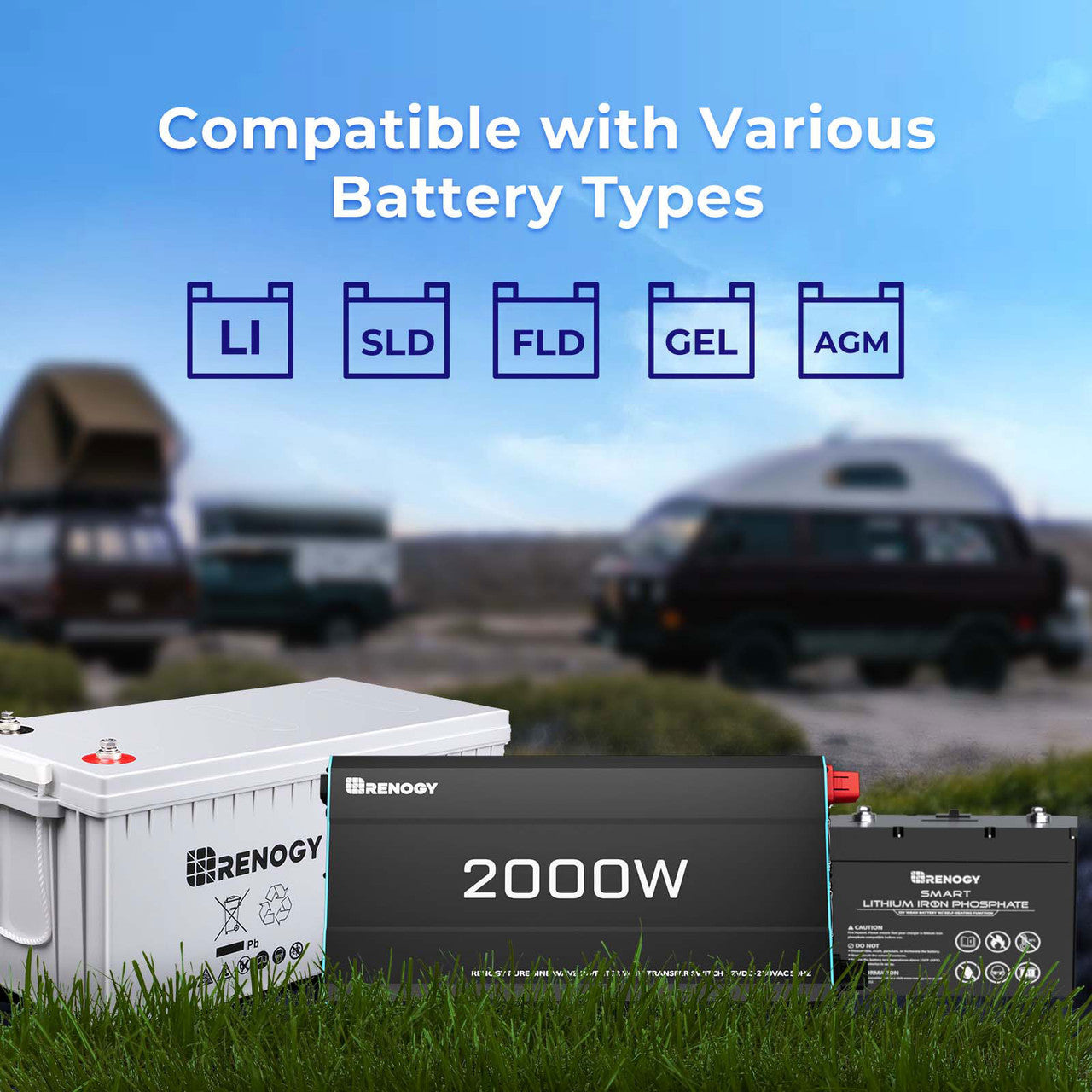 Renogy 2000W 12V Pure Sine Wave Inverter With English Standard Socket