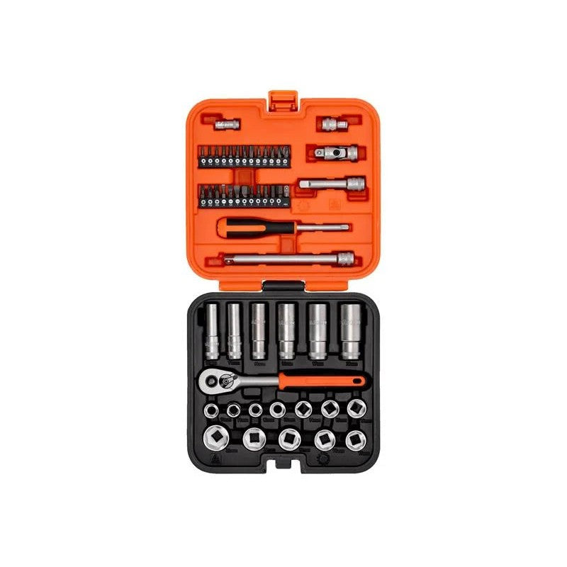 Bahco S51MC3H 3/8in Drive Standard and Deep Socket & 1/4in Bit Set, 51 Piece