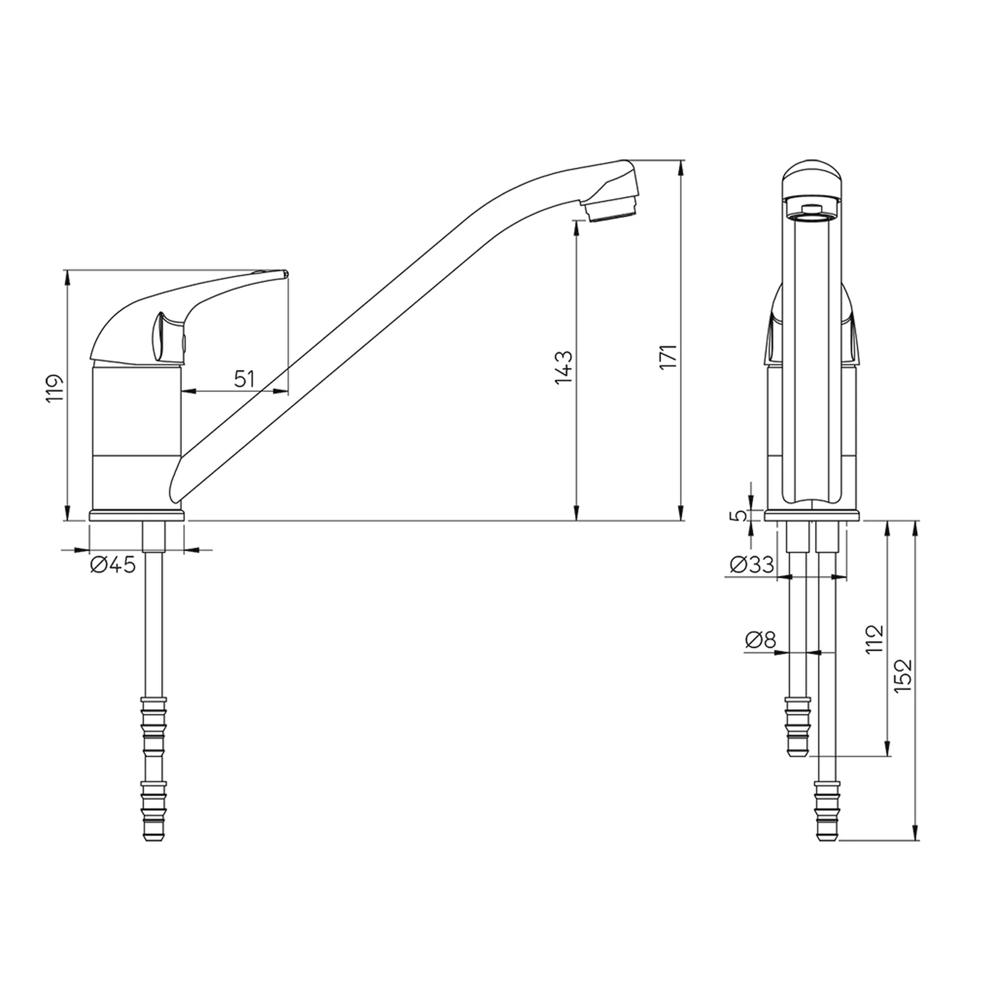 Reich Ceramic Mixer Tap with Long Outlet - 160mm