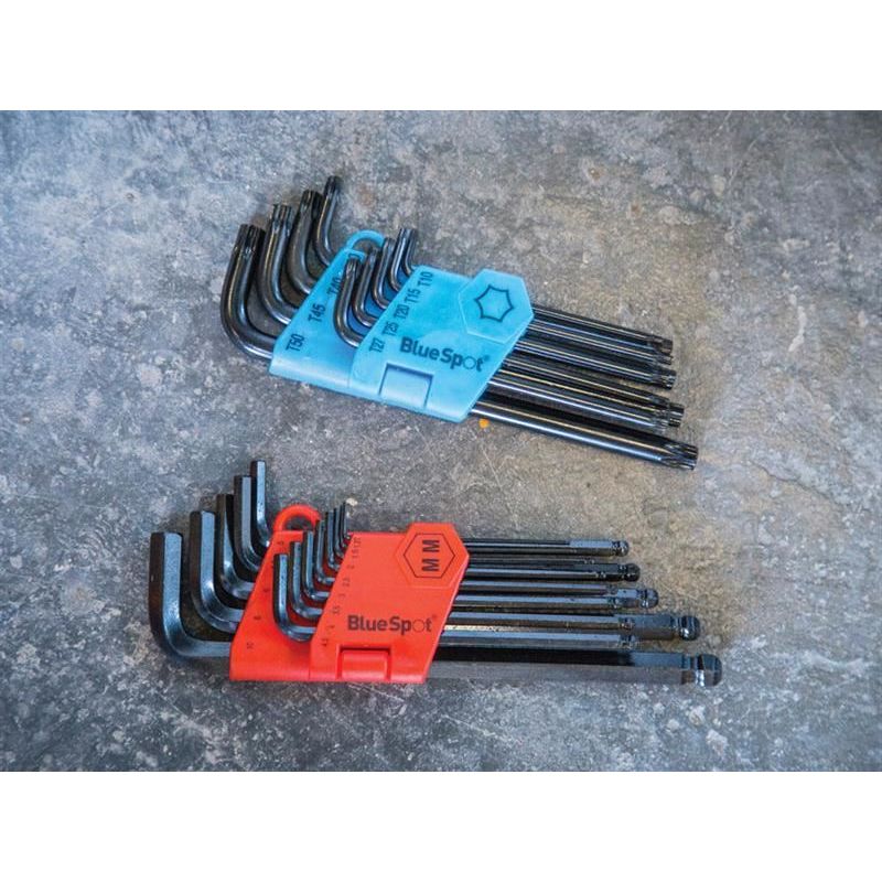 Bluespot Tools Long Arm Ball End Hexagon Key Set, 13 Piece