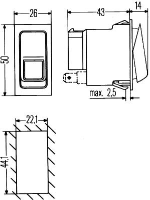 Hella Electrical Switch 6FH 007 832-087