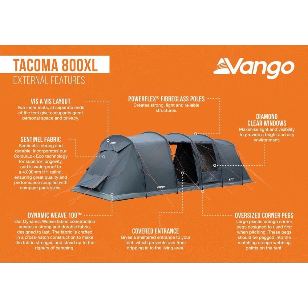 Vango Tacoma 800XL Package Tent 800XL Deep Blue