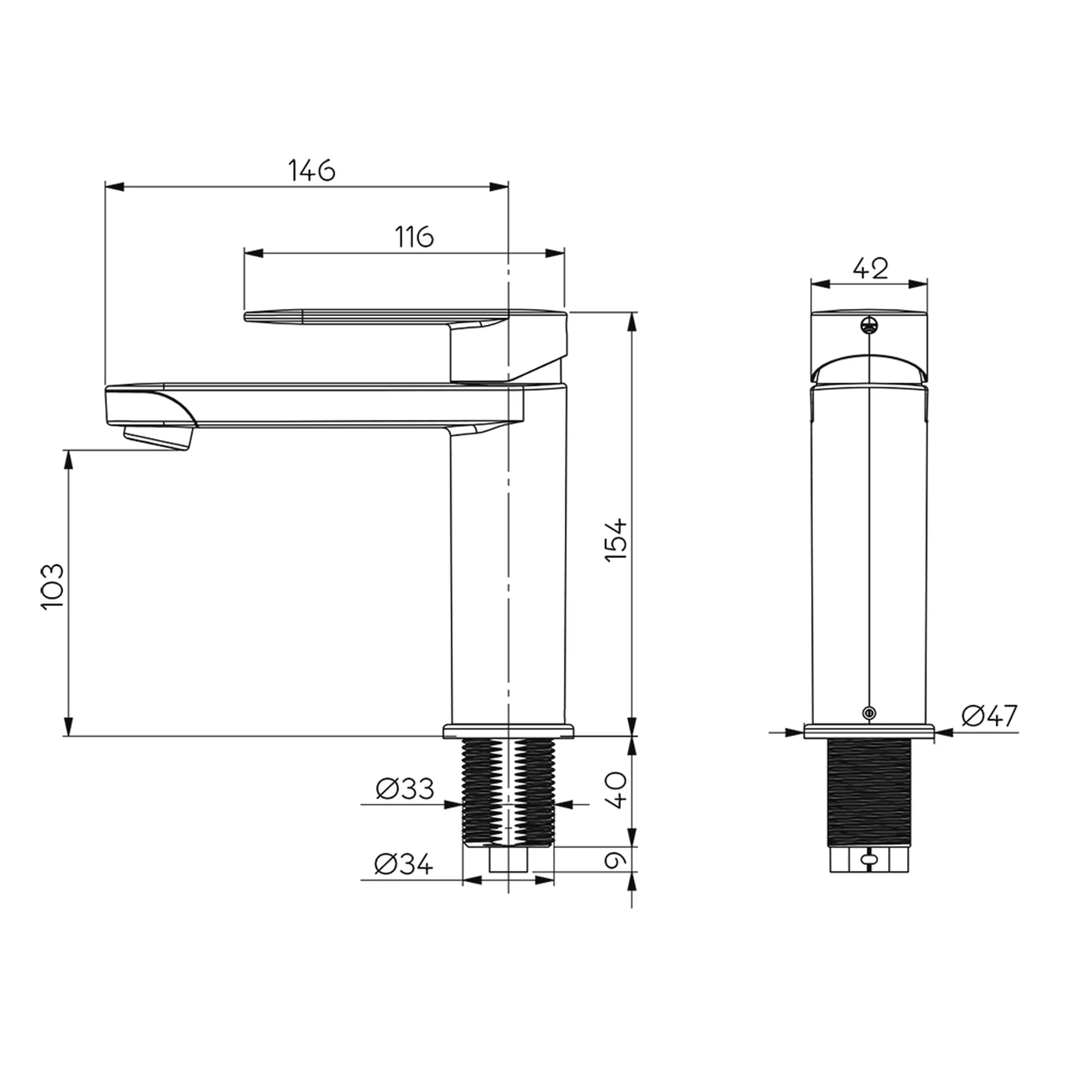Reich Kitchen Tap Linnea L Black 25cm Flexi Hose