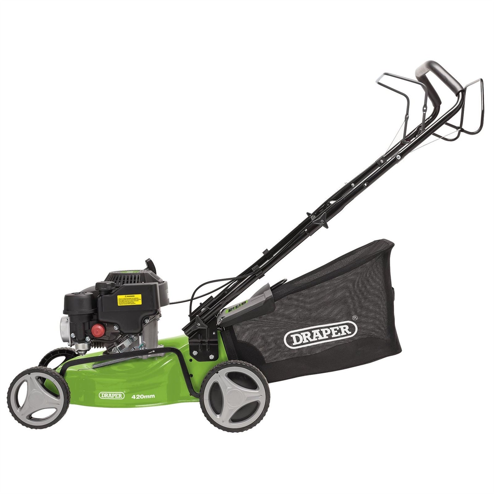 Draper Steel Deck Petrol Lawn Mower, 420mm, 132cc/3.3HP 08671