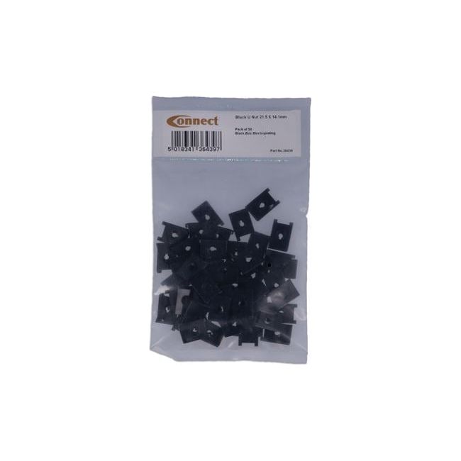 Connect Black U-Nut - for Ford 50pc 36439