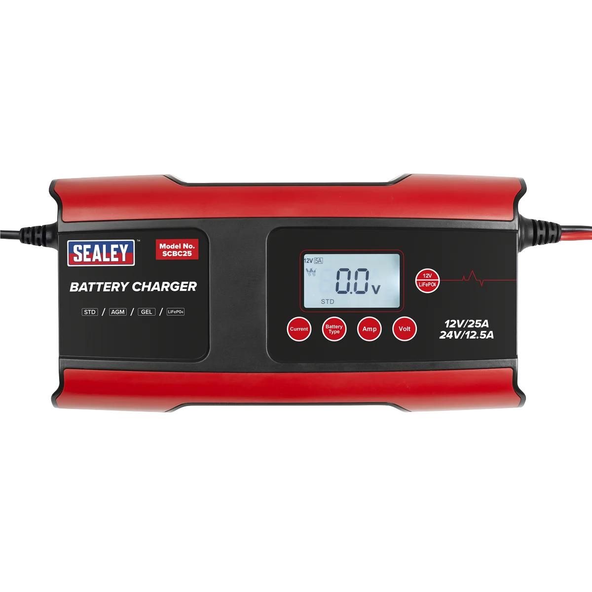 Sealey 12/24V Smart Battery Charger & Maintainer 25A