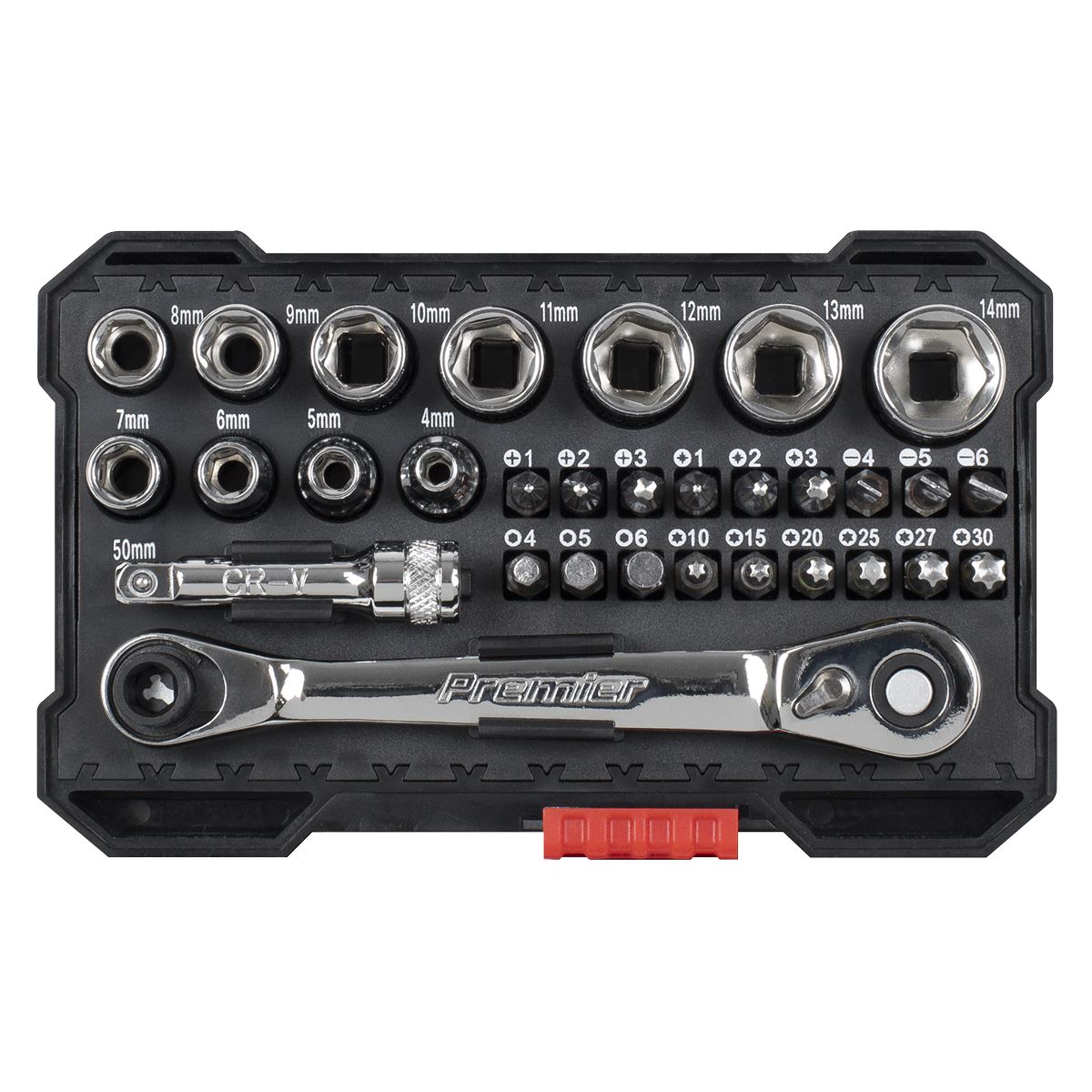Sealey Premier Premier Socket & Colour-Coded Bit Set 1/4"Sq Drive 31pc AK2111