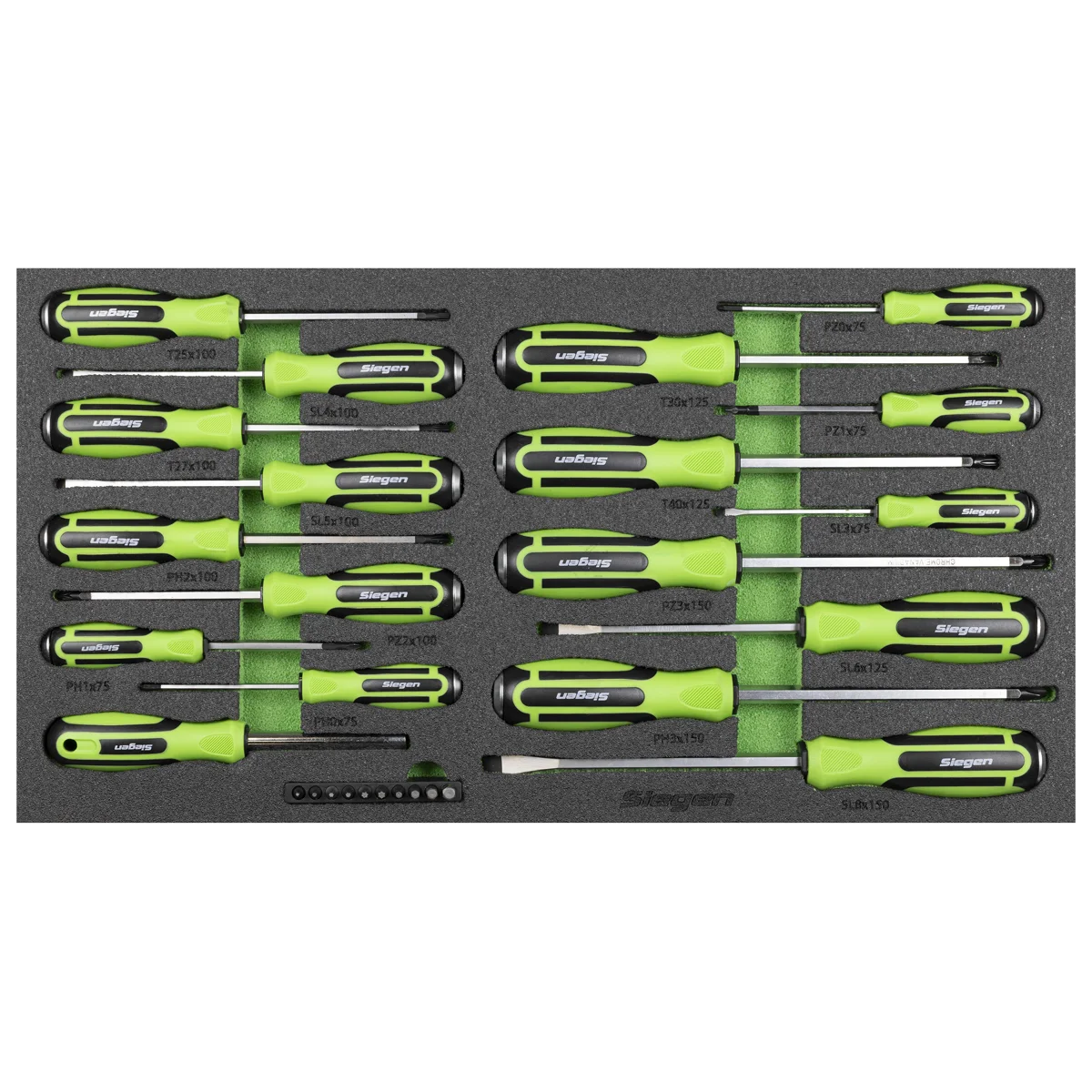 Sealey Siegen Hammer-Thru Screwdriver Bit Set 28 Piece with Tool Tray