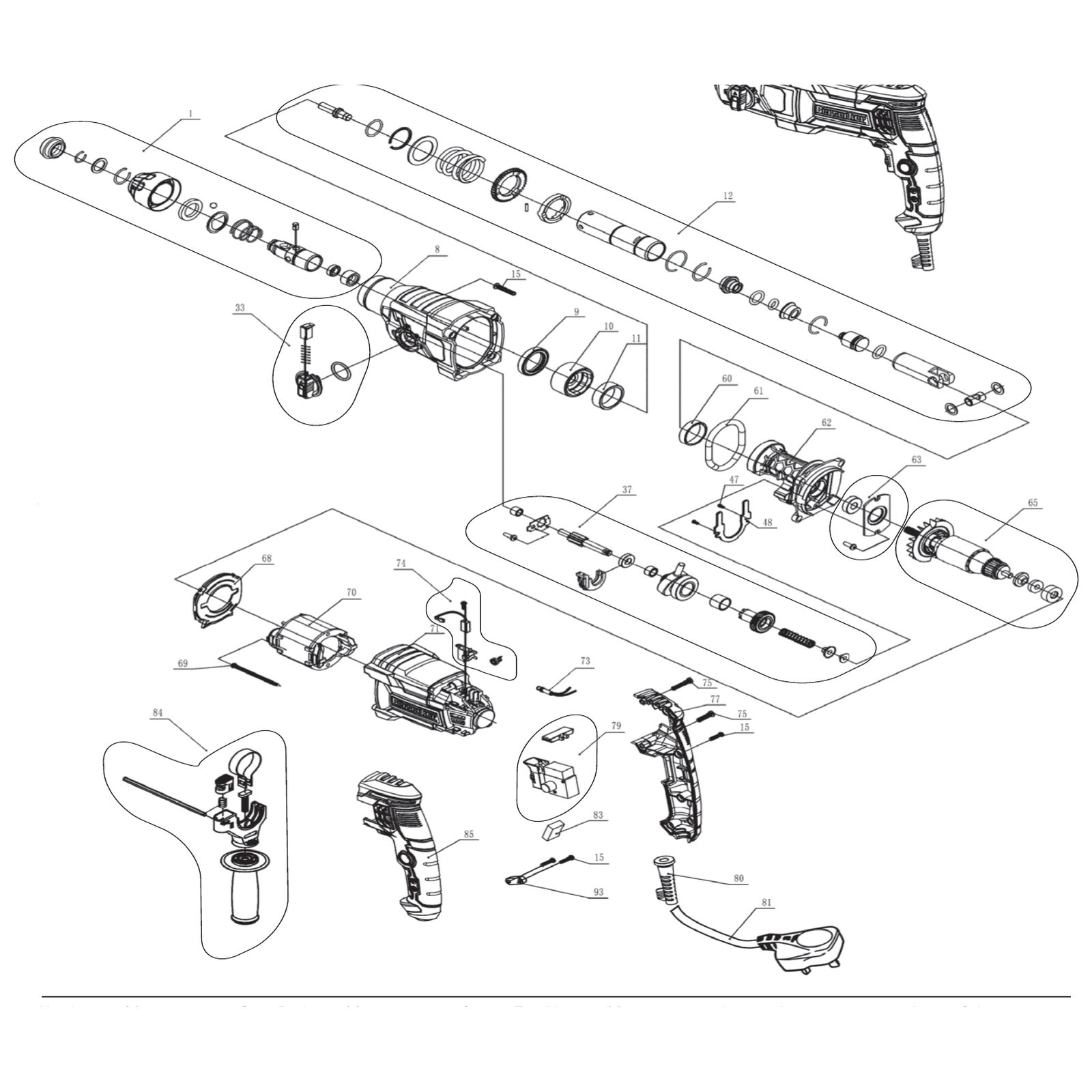 Draper Selection Knob Assembly YSDSHD1050D-33 97567