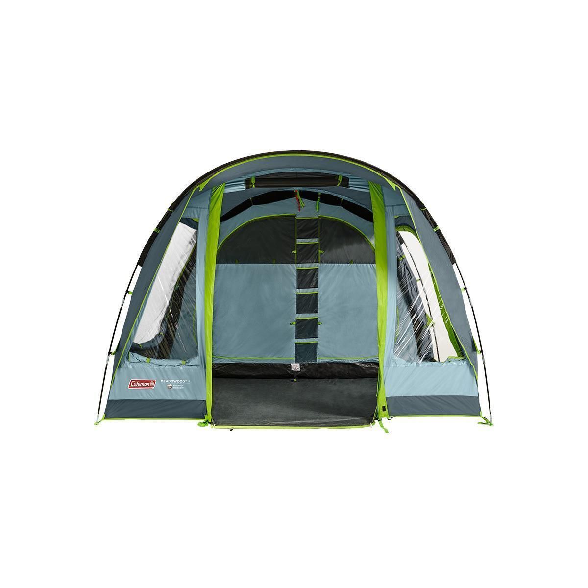 Coleman Tunnel Tent Meadowood 4 Person Black Out Bedrooms Grey Camping Garden