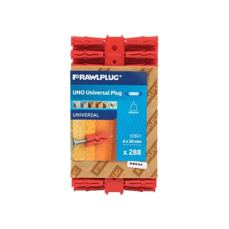 Rawlplug Red UNO® Plugs 6 x 28mm (Pack 288)