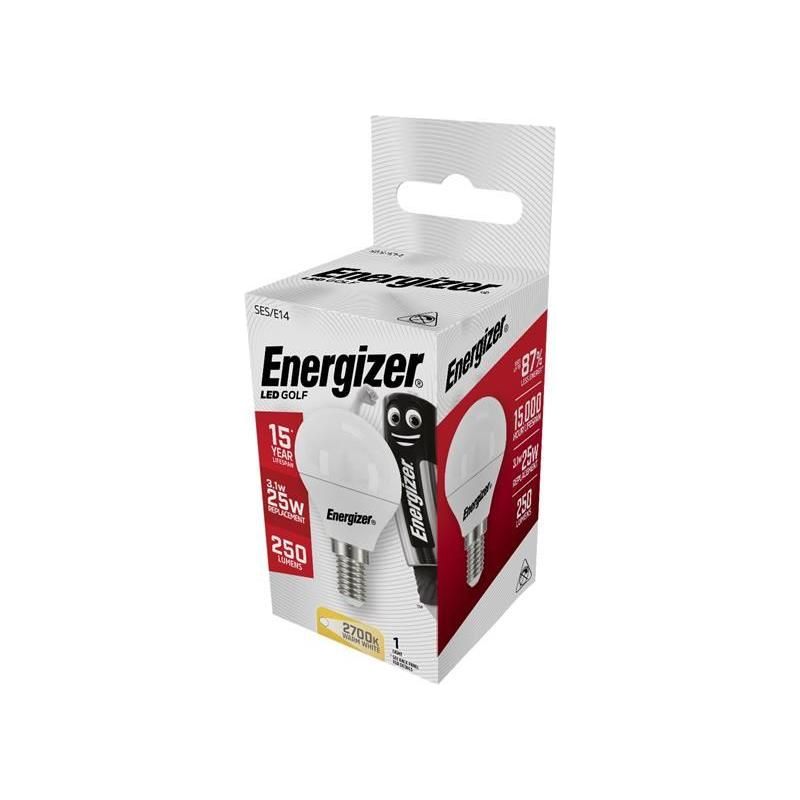 Energizer® LED SES (E14) Opal Golf Non-Dimmable Bulb, Warm White 250 lm 3.1W