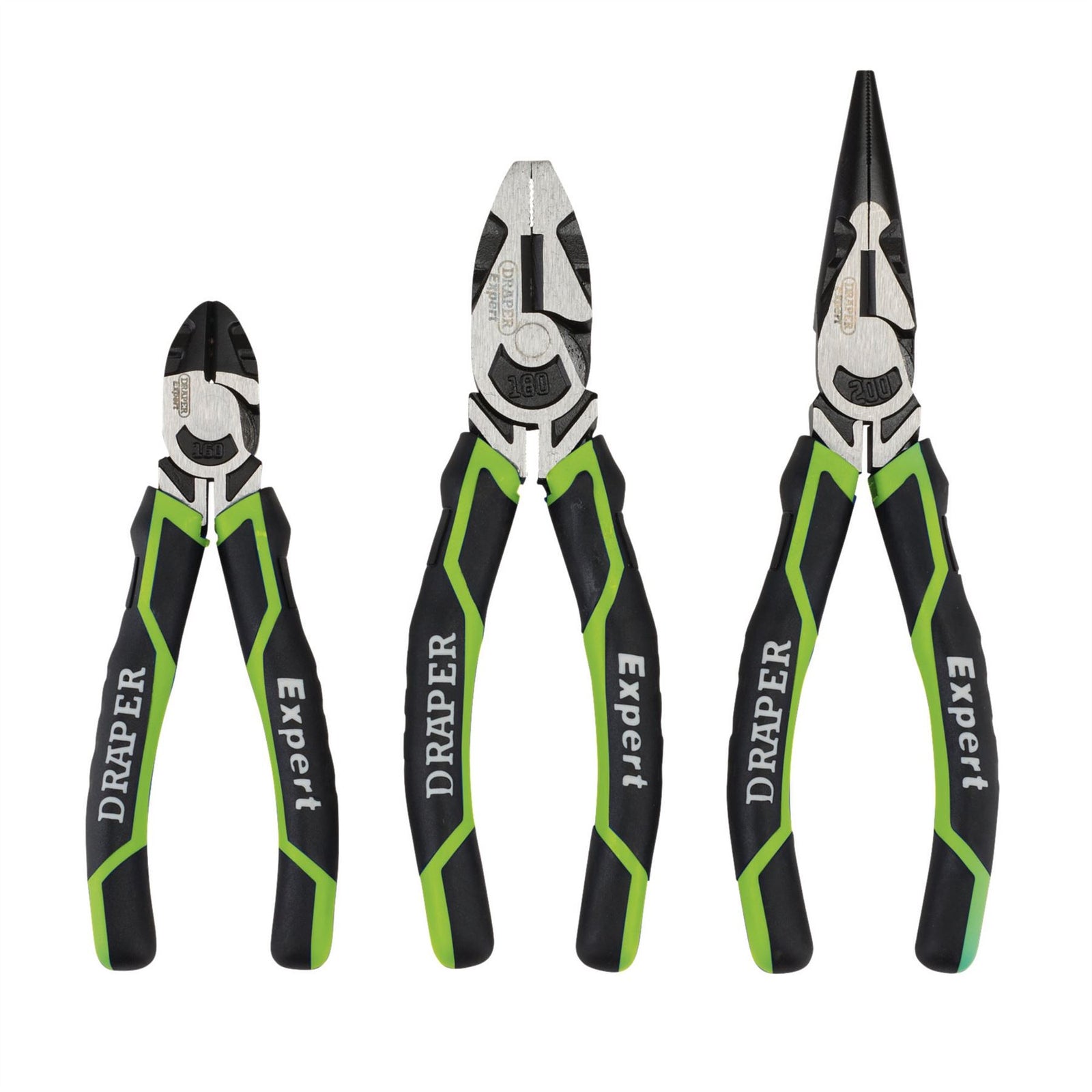Draper High Leverage Plier Set, Green (3 Piece) 28035