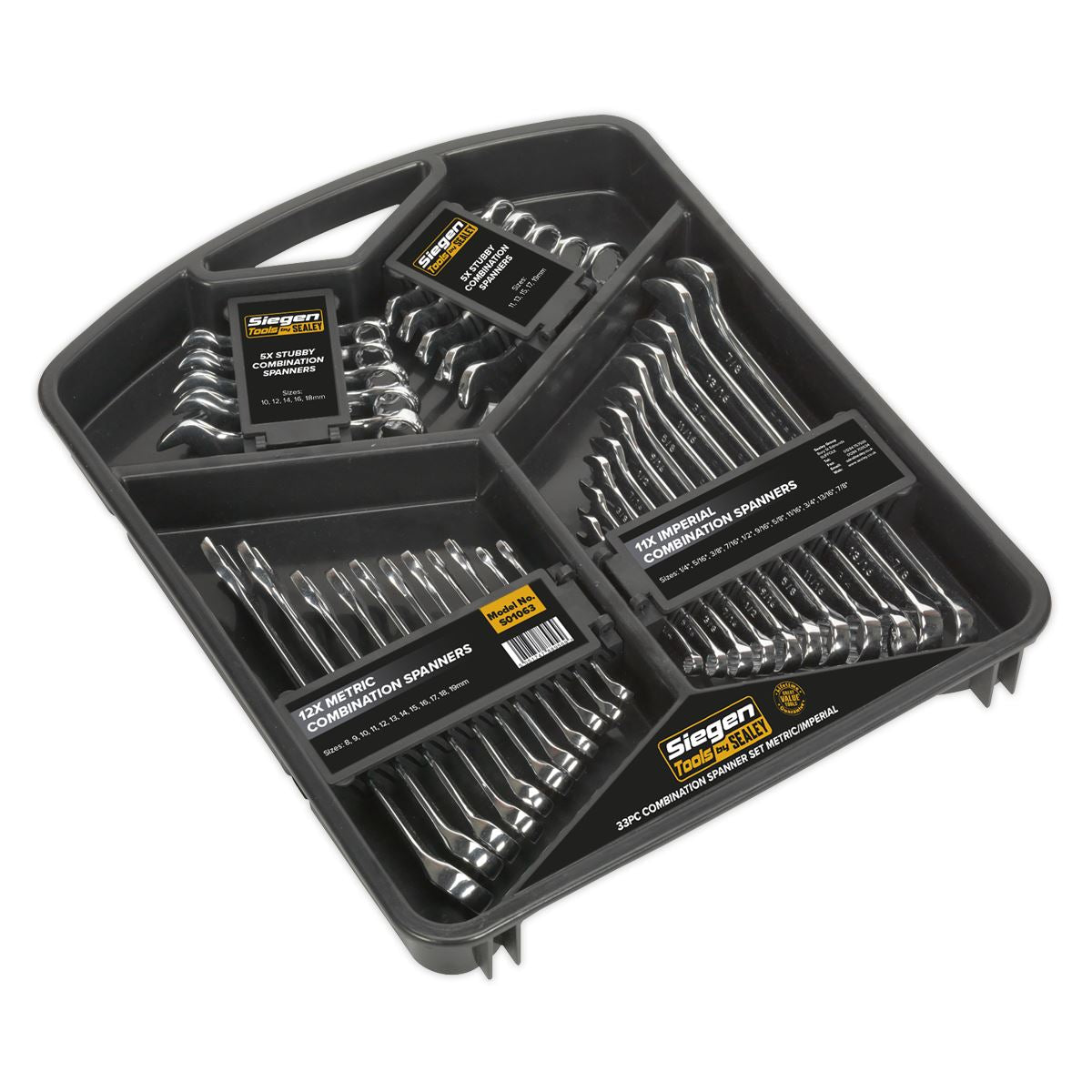 Siegen by Sealey Combination Spanner Set 33Pc - Metric/Imperial