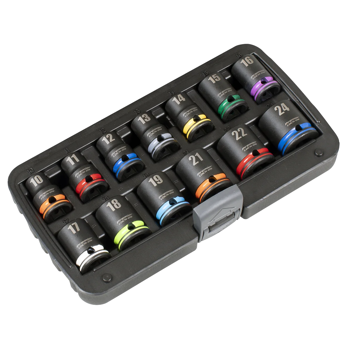 Sealey Premier Lock-On Impact Socket Set 1/2" Drive 13 Piece Metric