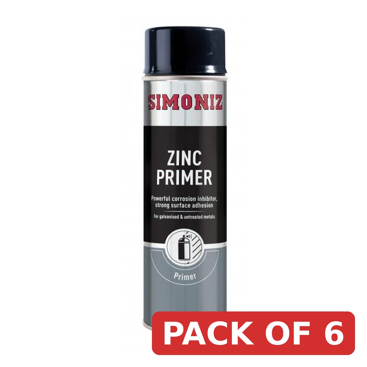Simoniz Zinc Metal Primer Spray Paint 500ml Aerosol SIMP10D