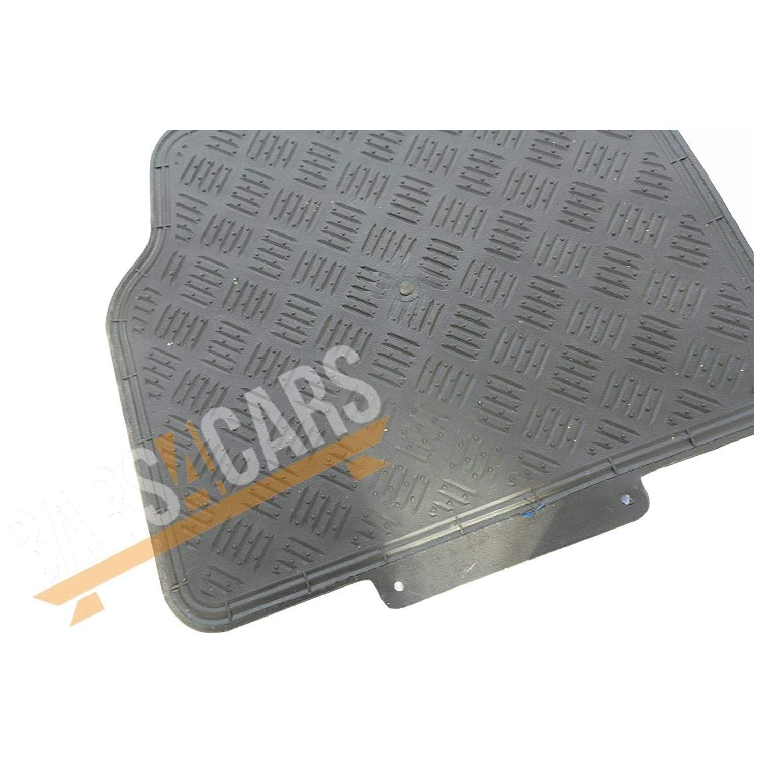 Shiney Shiny Silver Checker Style Design Chrome Look Car Rubber Floor Mats Set