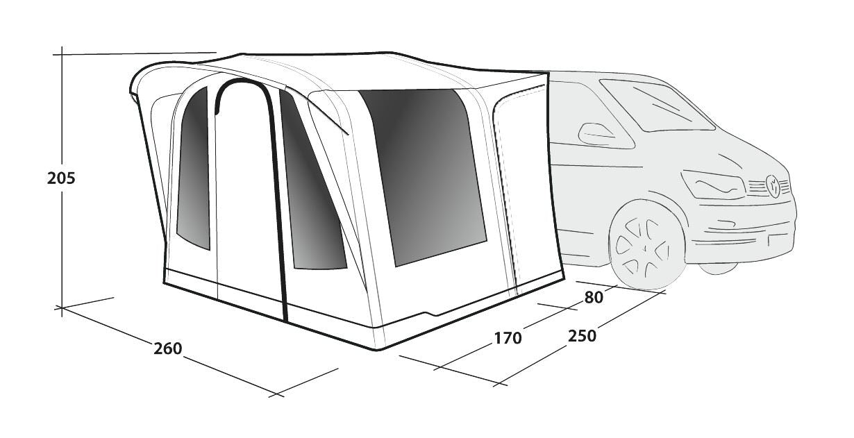 Outwell Santa Monica Driveaway Air Awning Grey