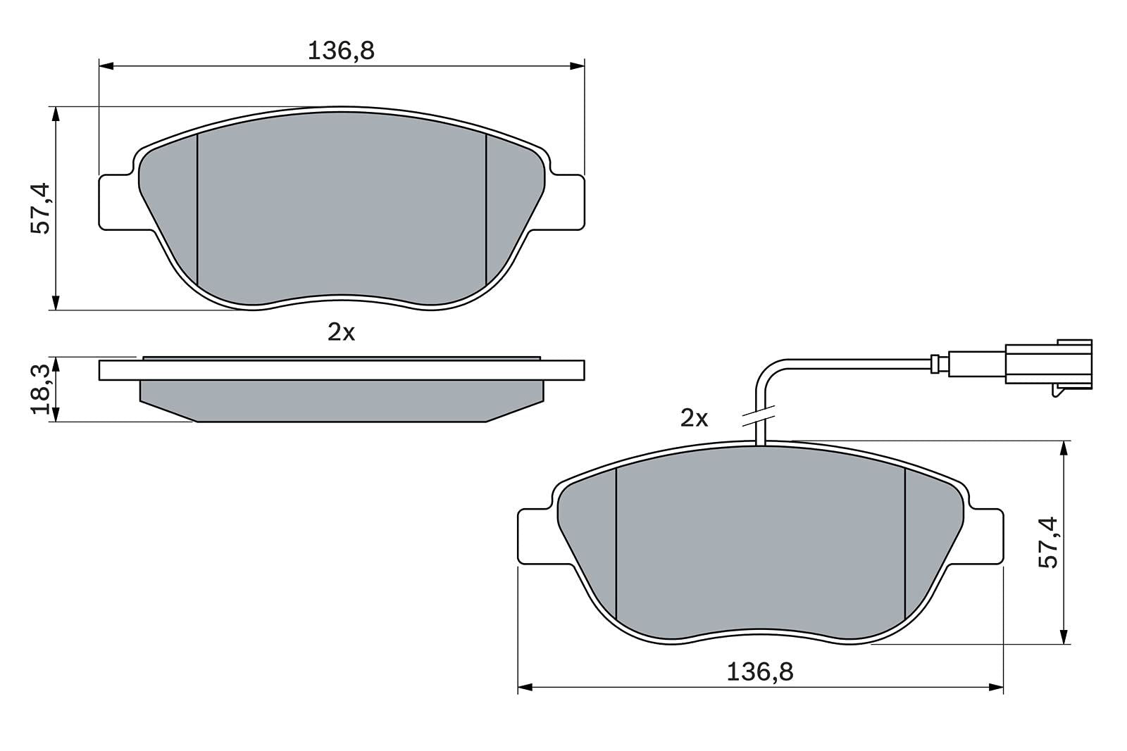Bosch Brake Pad Set x x 0986494464