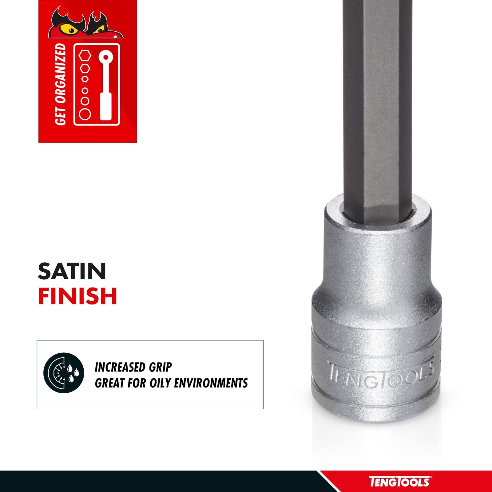Teng Tools 1/2" Long Hex Bit Socket Metric 10mm
