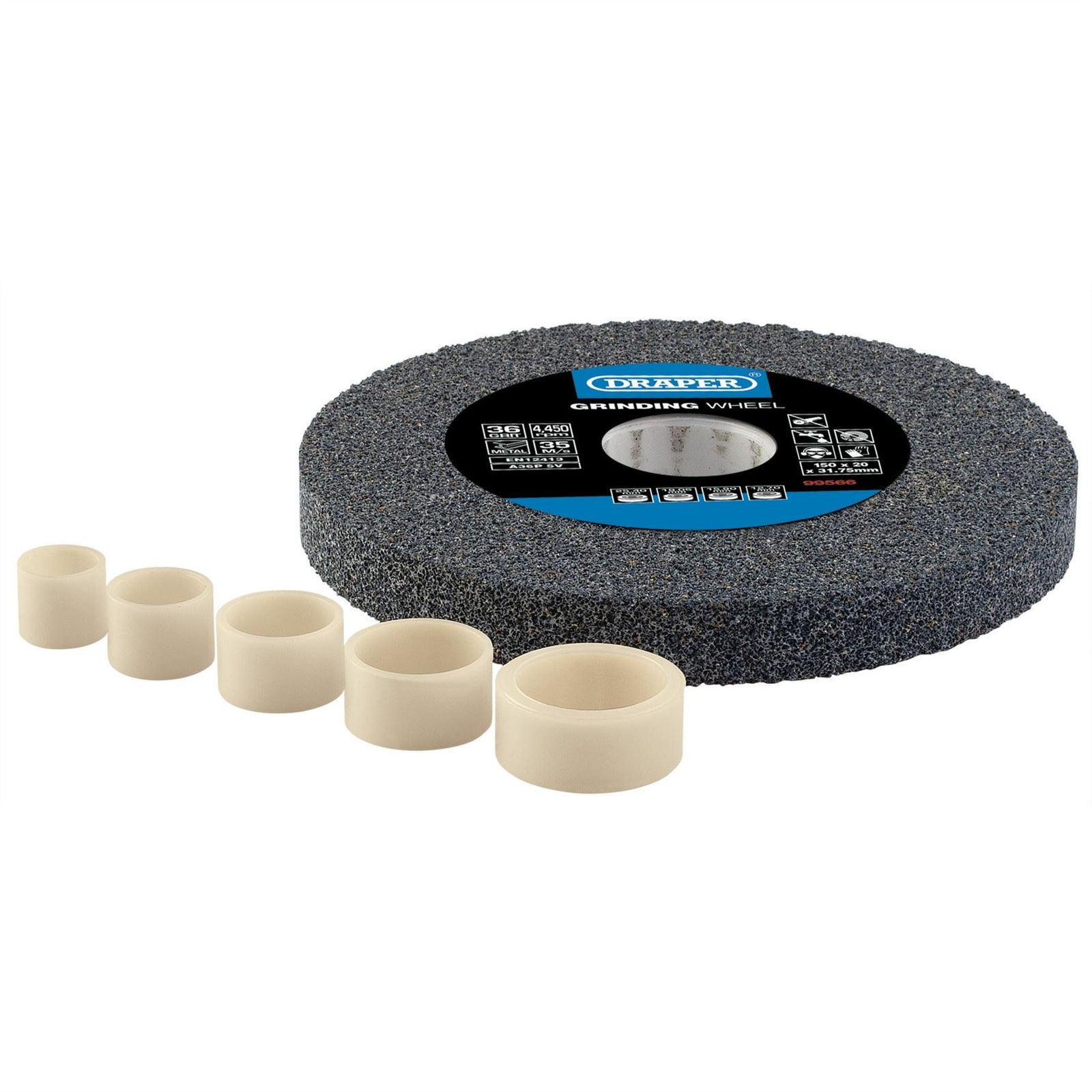 Draper Aluminium Oxide Bench Grinding Wheel 36G (150mm x 20mm) 99566