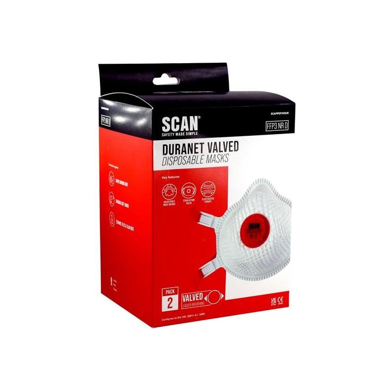 Scan Moulded Valved Masks FFP3 with Mesh (Pack 2)