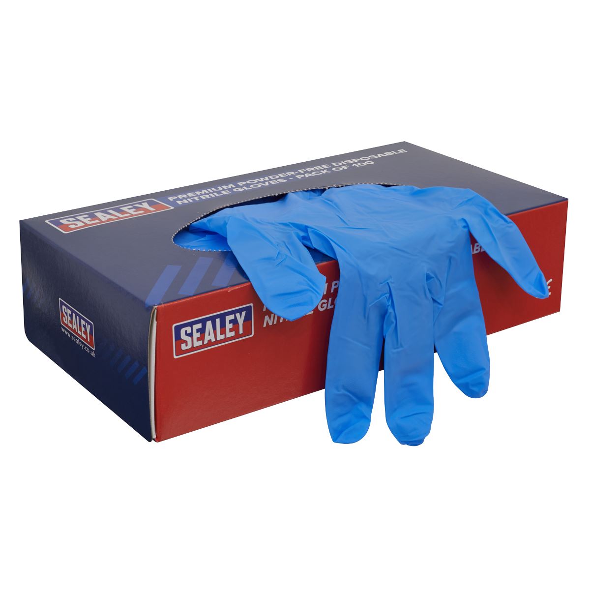 Sealey Premium Powder-Free Disposable Nitrile Gloves Large Pack of 100 SSP55L
