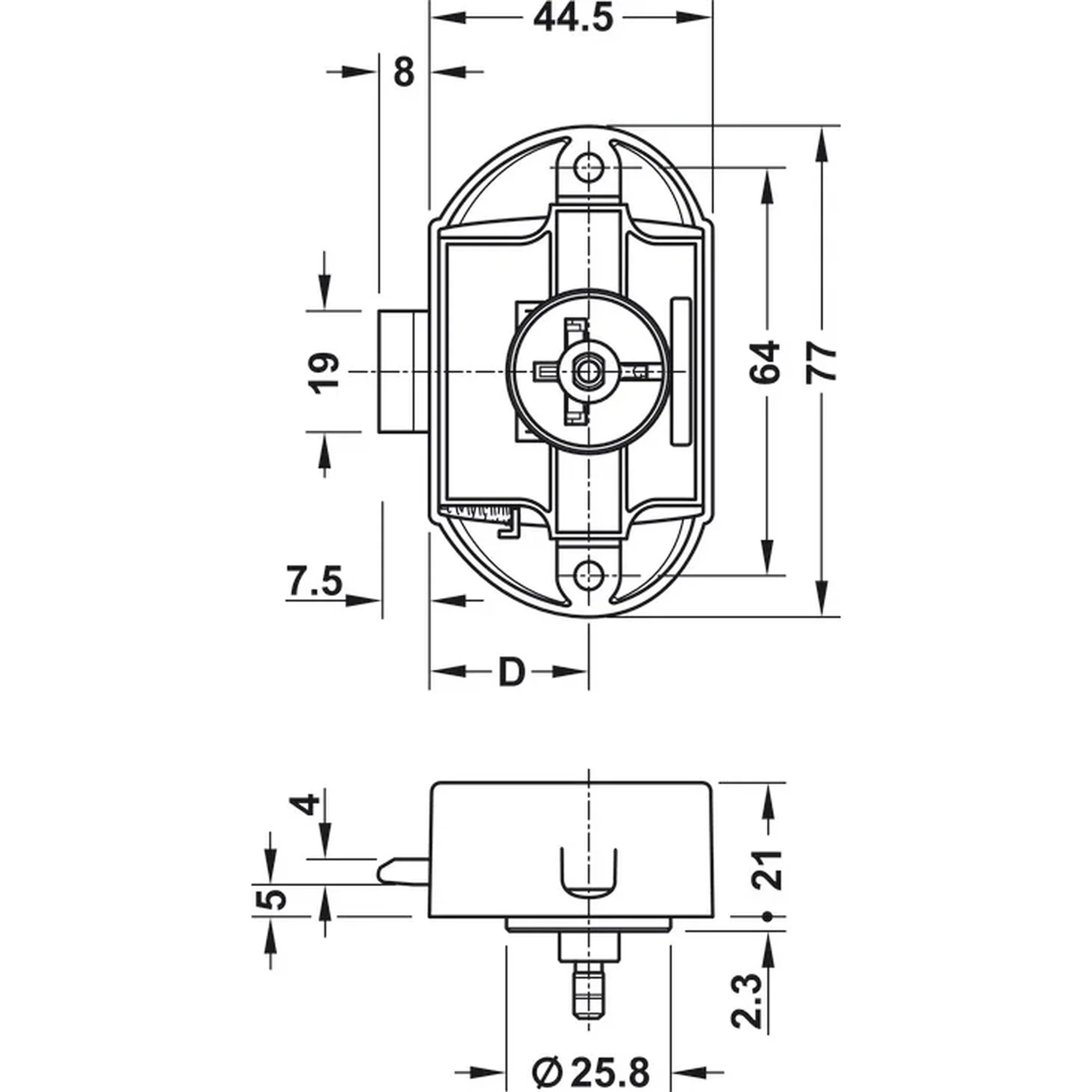 Hafele Lock Case Matt Nickel 0.041kg